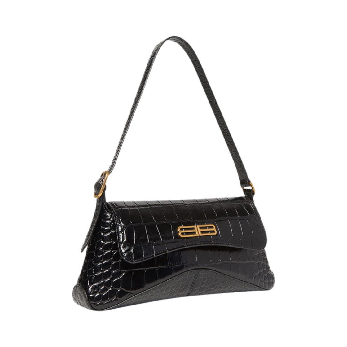 발렌시아가 크로커다일 엠보스 XX 스몰 플랩백 블랙(Balenciaga Crocodile Embossed XX Small Flap Bag Black) - 2