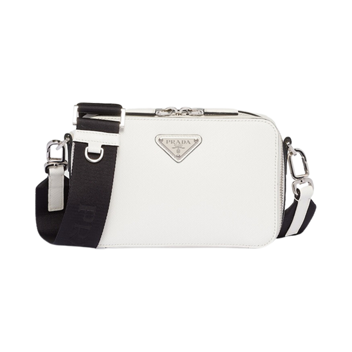 프라다 스몰 사피아노 레더 프라다 브리크 백 화이트