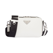 Prada Small Saffiano Leather Prada Brique Bag White