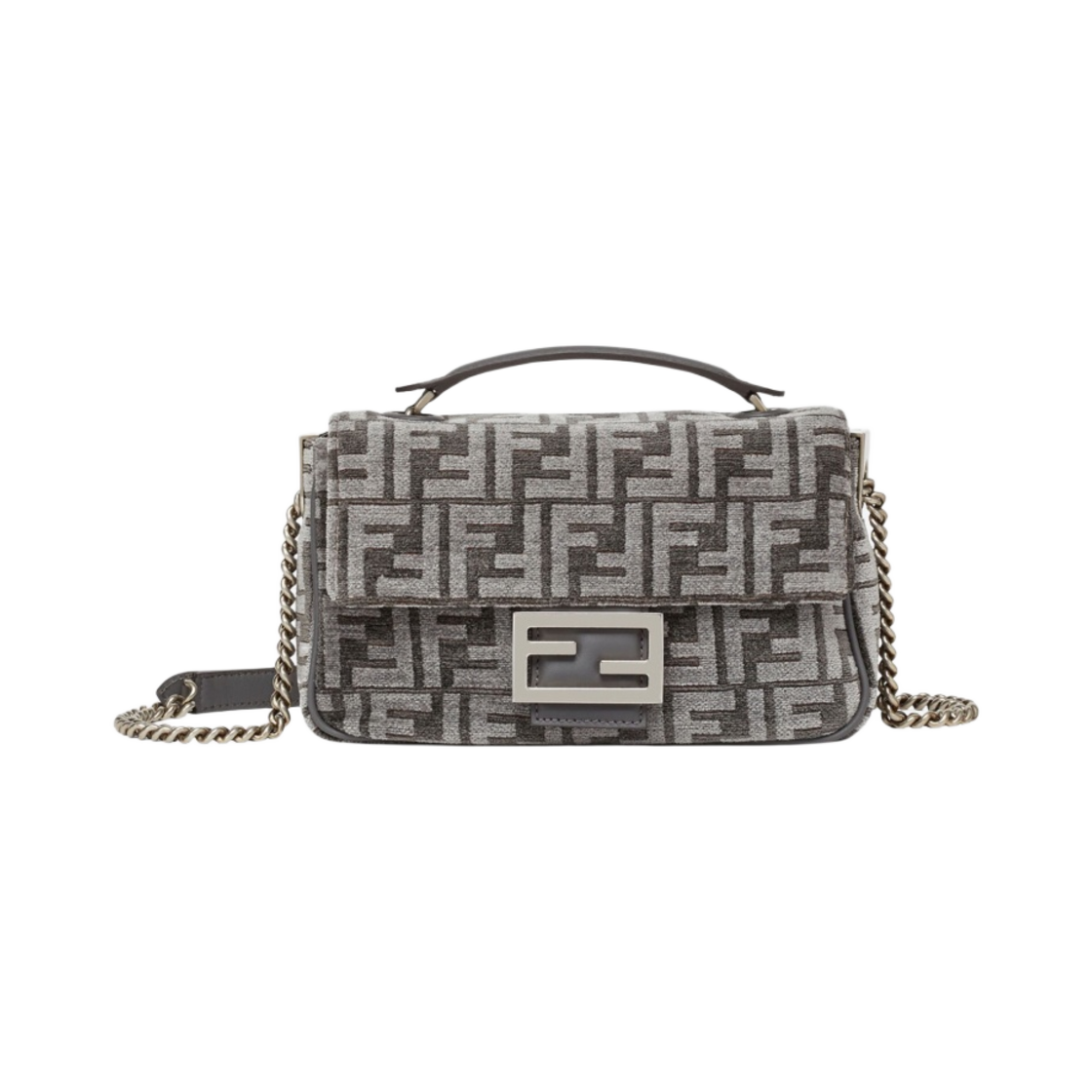 펜디 바게트 체인 미디 FF 테피스트리 패브릭백 그레이(Fendi Baguette Chain Midi FF Tapestry Fabric Bag Grey) - 1