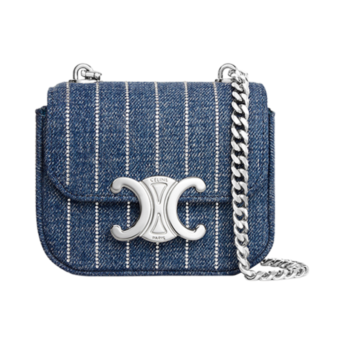 셀린느 미니 체인 클로드 스트라이프 데님 스트라스 데님(Celine Mini Chain Claude in Striped Denim with Strass Denim) - 1