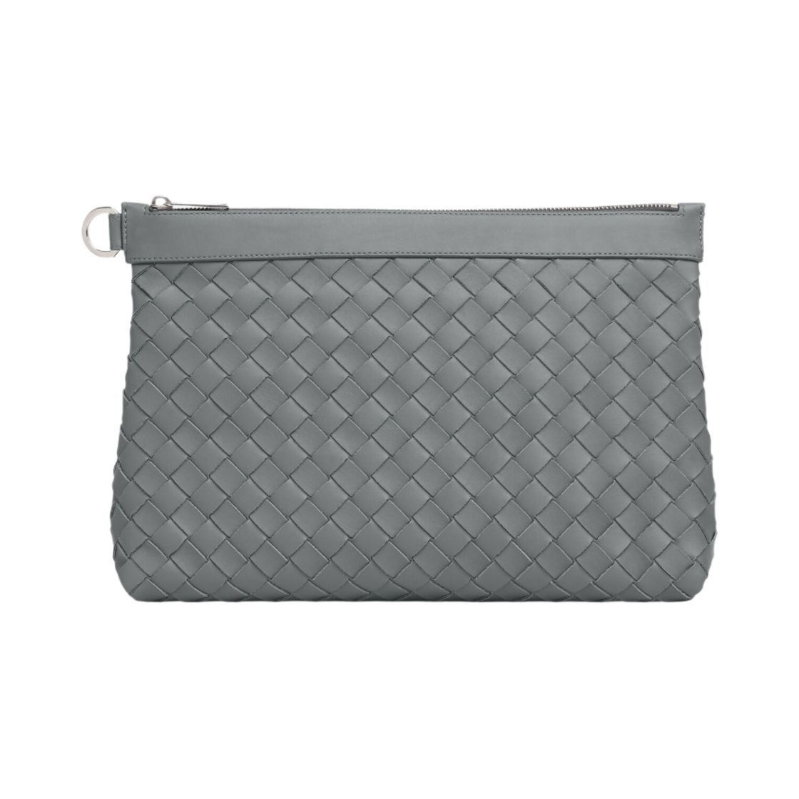 보테가 베네타 미디움 인트레치아토 지퍼 파우치 썬더(Bottega Veneta Medium Intrecciato Zipped Pouch Thunder) - 1