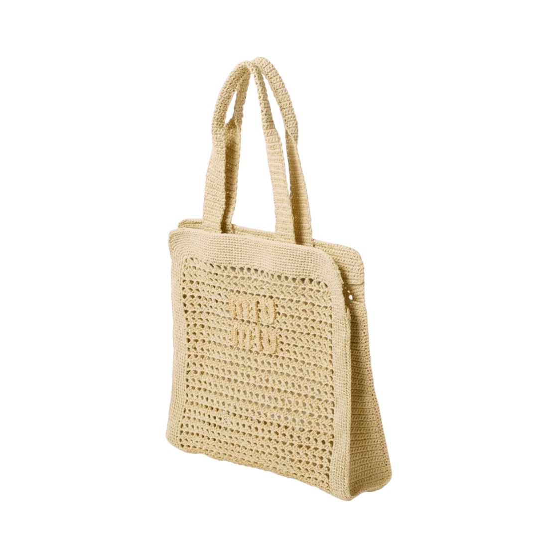 미우 미우 패브릭 토트백 내츄럴(Miu Miu Fabric Tote Bag Natural) - 2