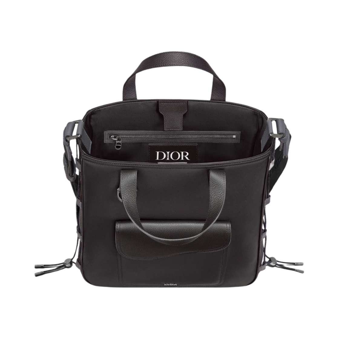 디올 x 사카이 새들 숄더 스트랩 토트백 블랙(Dior x Sacai Saddle Shoulder Strap Tote Bag Black) - 3