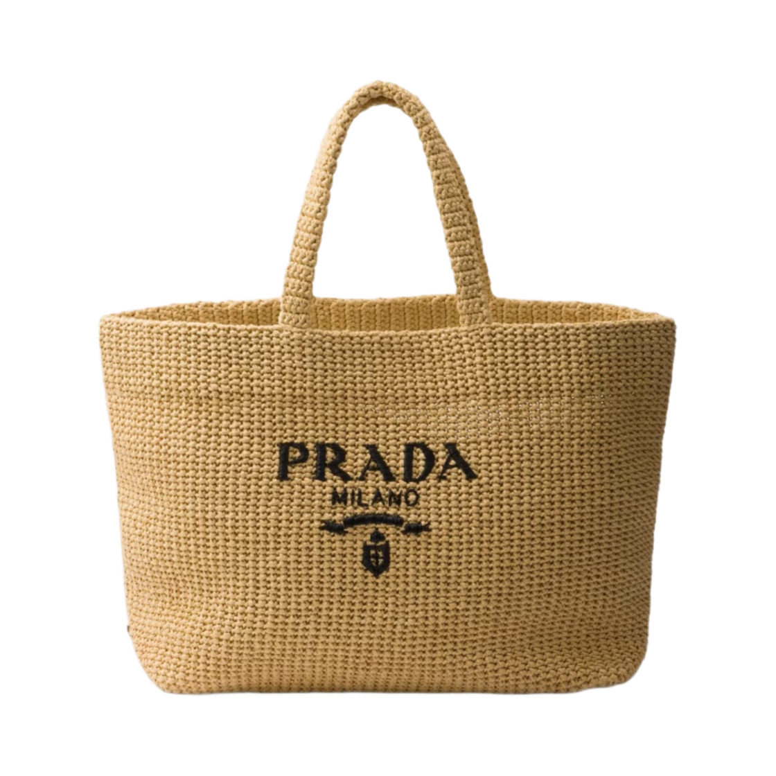 2VG121-2C2T-F0018 Prada Woven Tote Bag Natural