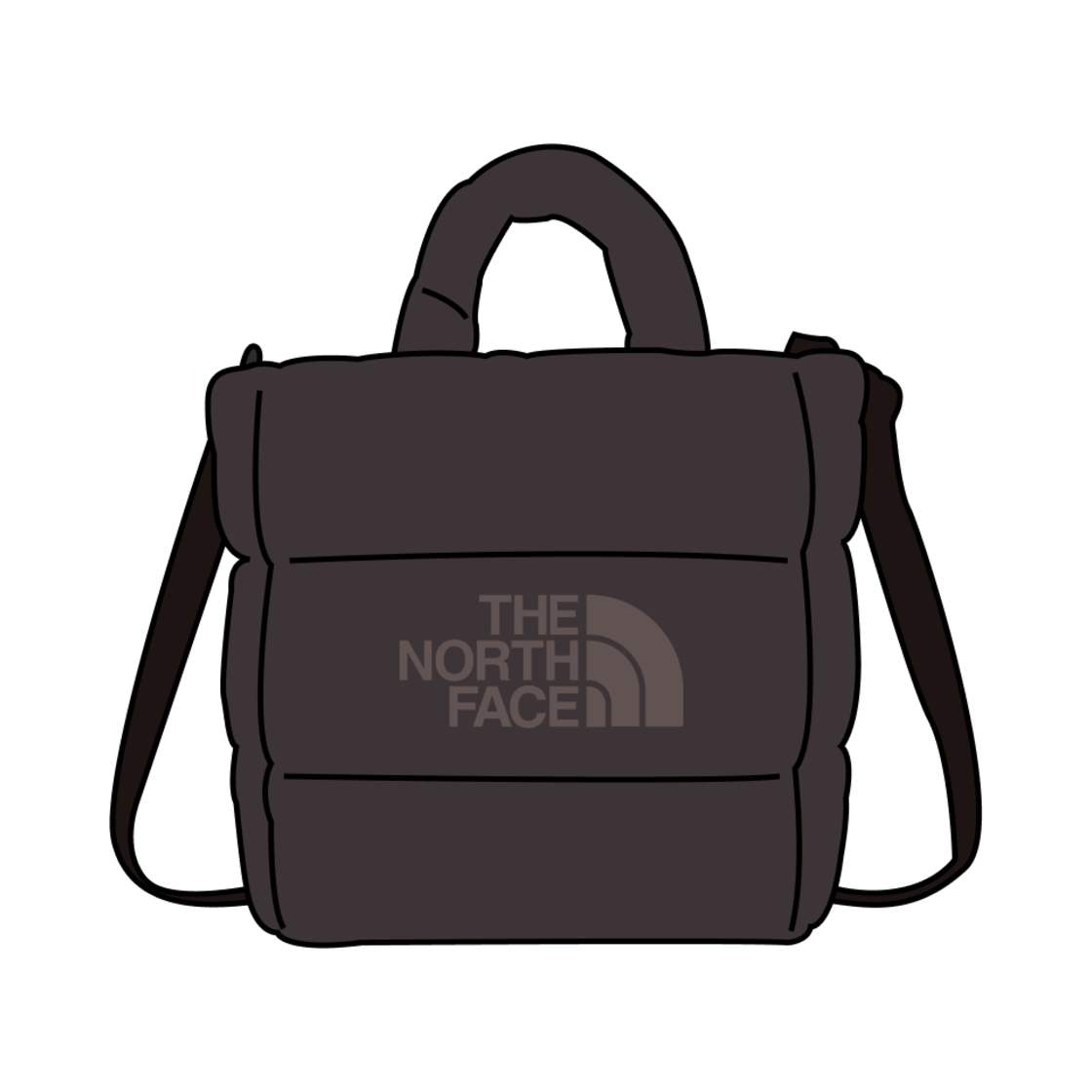 NN2PQ60L The North Face Plumy Tote Bag Large Dark Brown