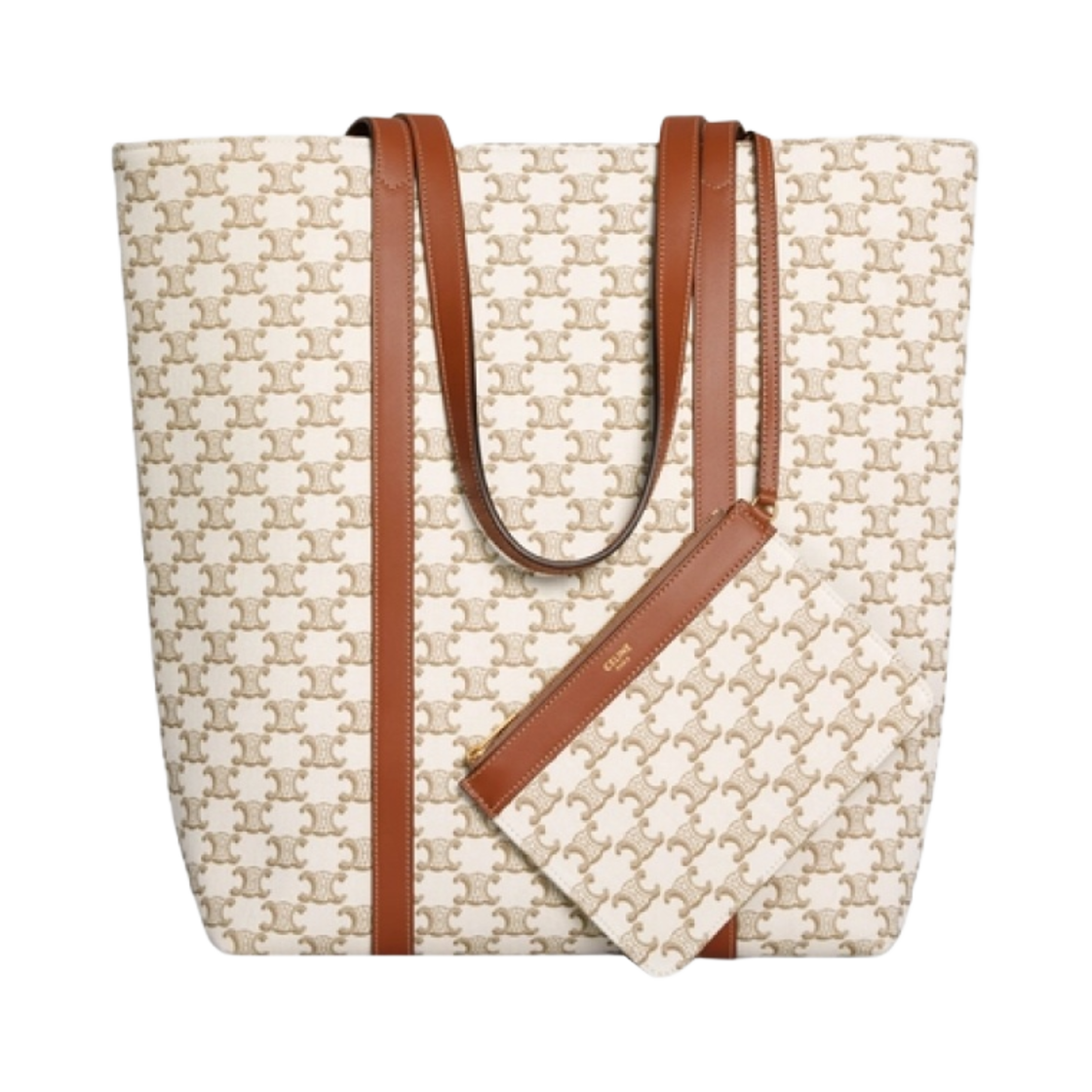 셀린느 트리옹프 캔버스 & 카프스킨 뮤지엄 백 화이트(Celine Museum Bag in Triomphe Canvas and Calfskin White) - 3