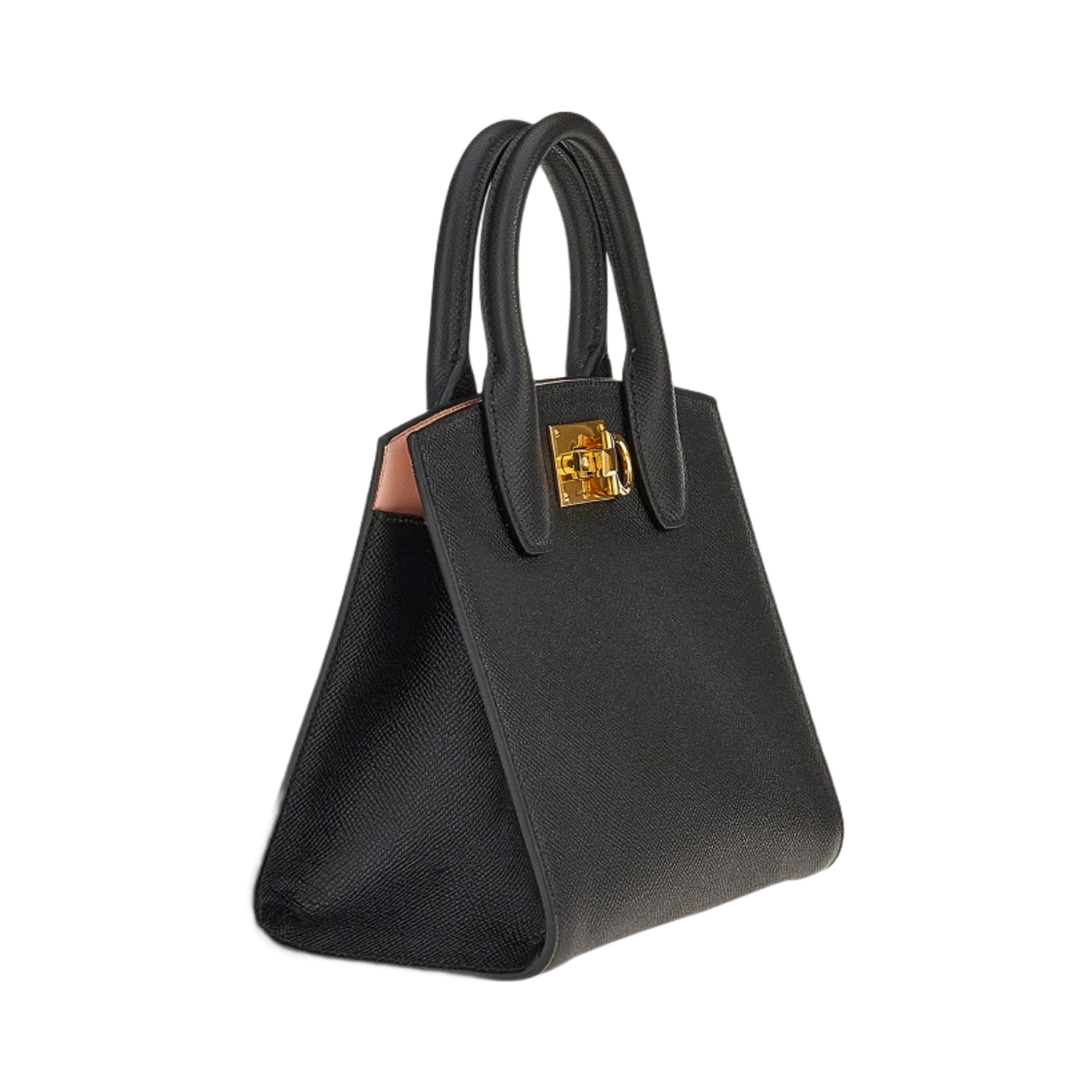 211424-750036 Ferragamo Small Studio Box Bag Black Bonbon - #2
