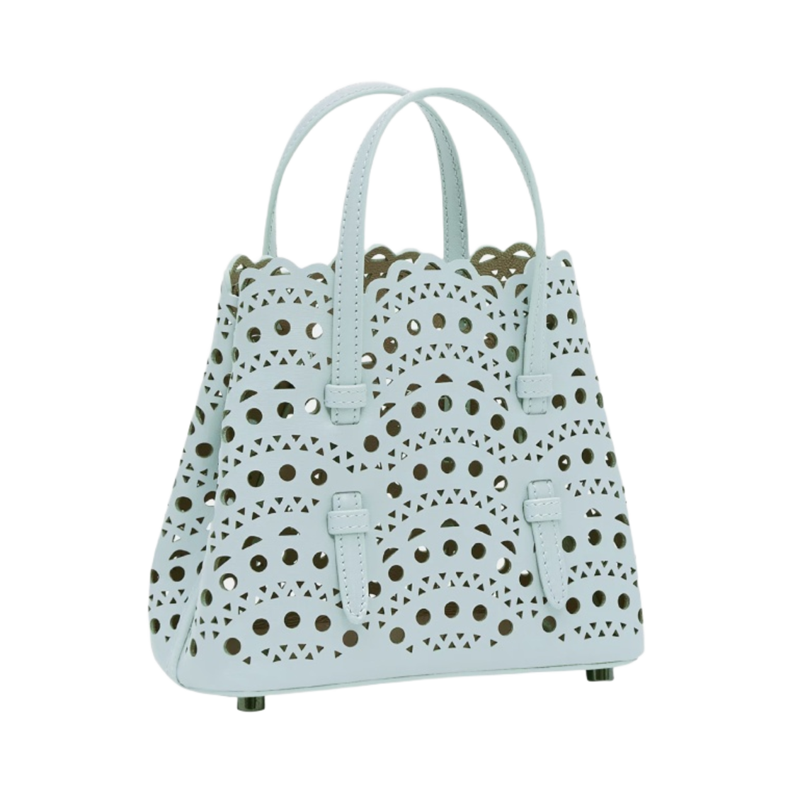 알라이아 비엔 웨이브 럭스 카프스킨 미나 20 백 그레이 그린(Alaia Mina 20 Bag in Vienne Wave Lux Calfskin Grey Green) - 2