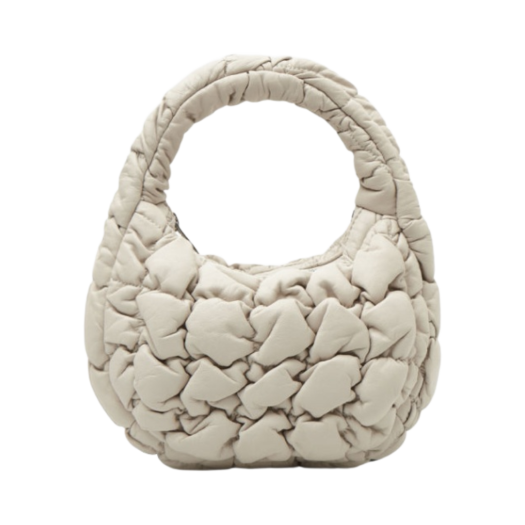 COS Quilted Micro Bag Leather White