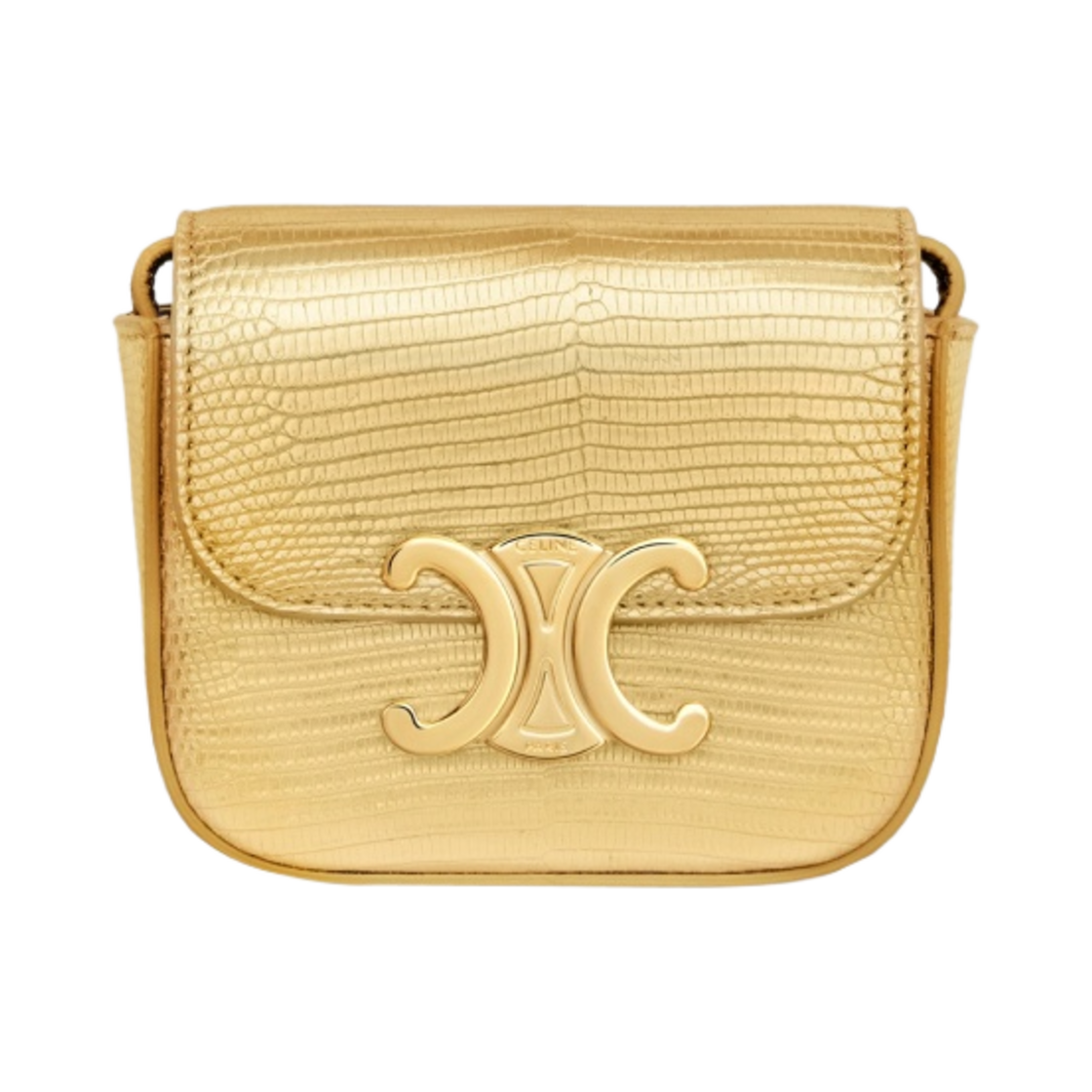 셀린느 라미네이티드 리자드 미니 트리옹프 골드(Celine Mini Triomphe in Laminated Lizard Gold) - 1