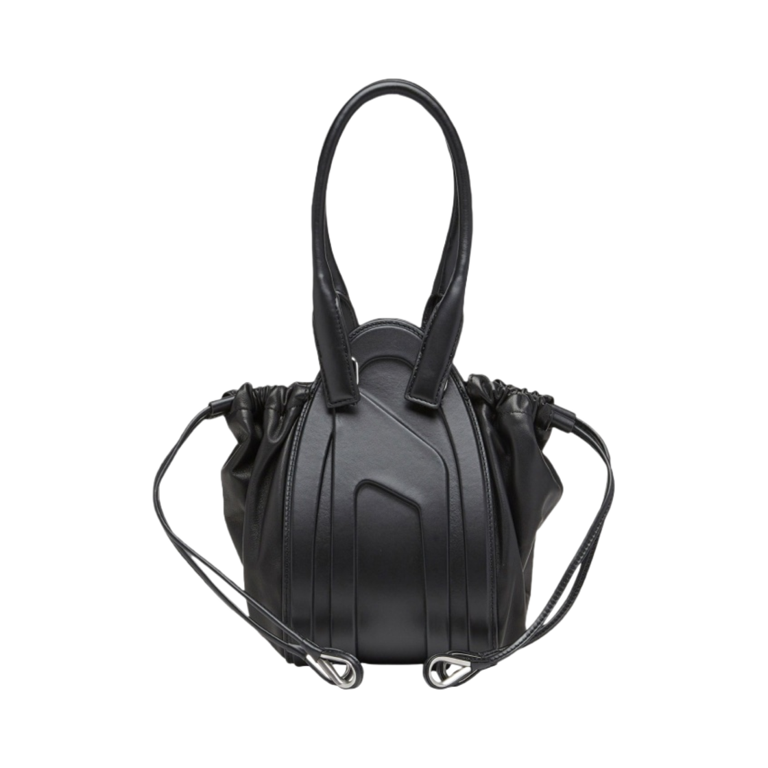 디젤 1DR-폴드 XS 오발 로고 나파 레더 핸드백 블랙(Diesel 1DR-Fold XS Oval Logo Handbag in Nappa Leather Black) - 3