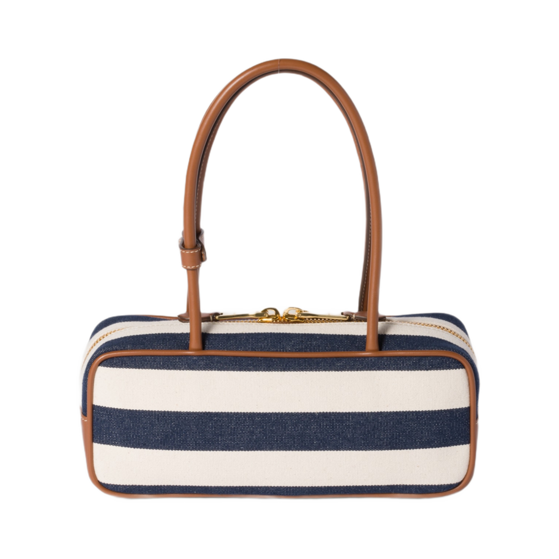미우 미우 캔버스 앤 레더 보 백 블루 베이지(Miu Miu Canvas and Leather Beau Bag Blue Beige) - 2