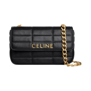 Celine Chain Shoulder Bag Matelasse Monochrome in Quilted Calfskin Black