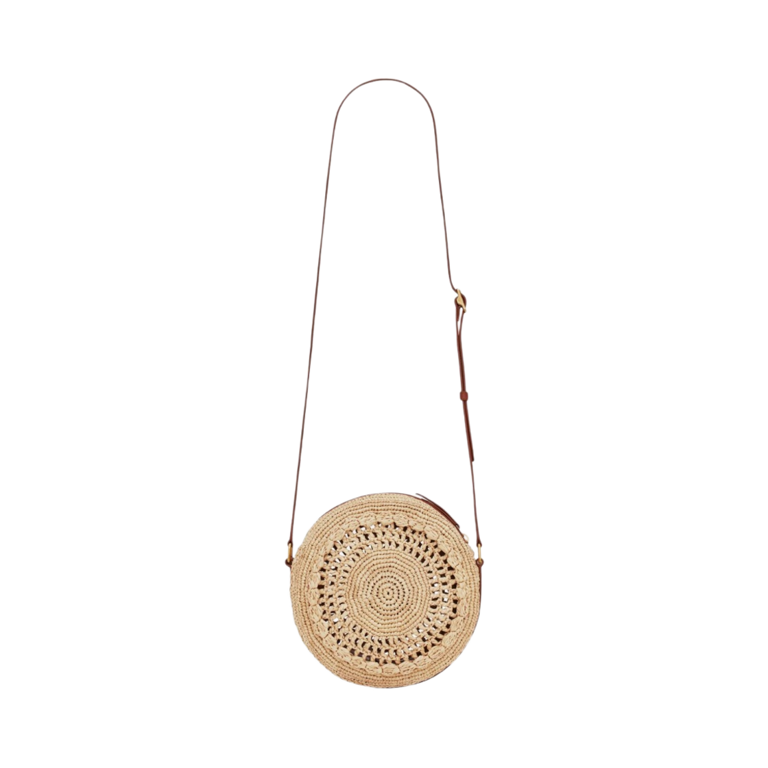 생로랑 라피아 스무스 레더 삭 론드 내츄럴(Saint Laurent Sac Rond in Raffia and Smooth Leather Naturel) - 2
