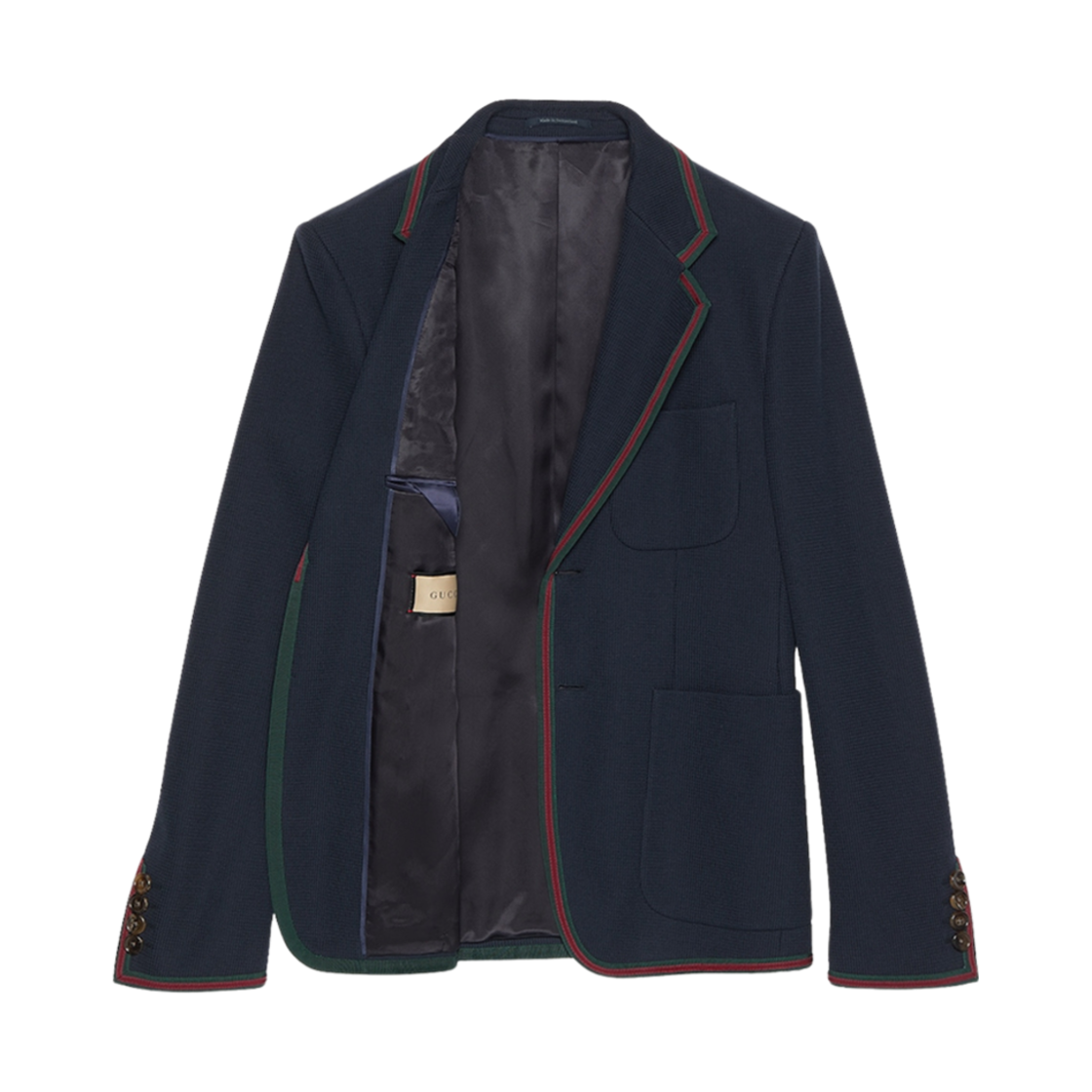 구찌 코튼 저지 자켓 웹 다크 블루(Gucci Cotton Jersey Jacket with Web Dark Blue) - 2