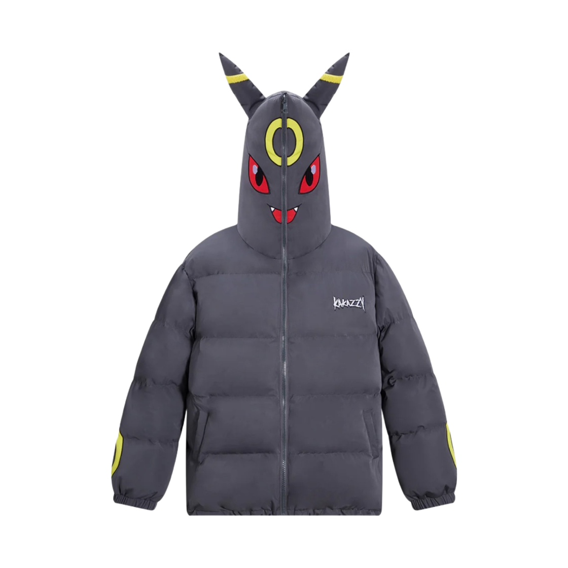 카카지 퍼퍼 자켓 포켓몬 블래키 다크 그레이(Kakazzy Puffer Jacket Pokemon Umbreon Dark Gray)