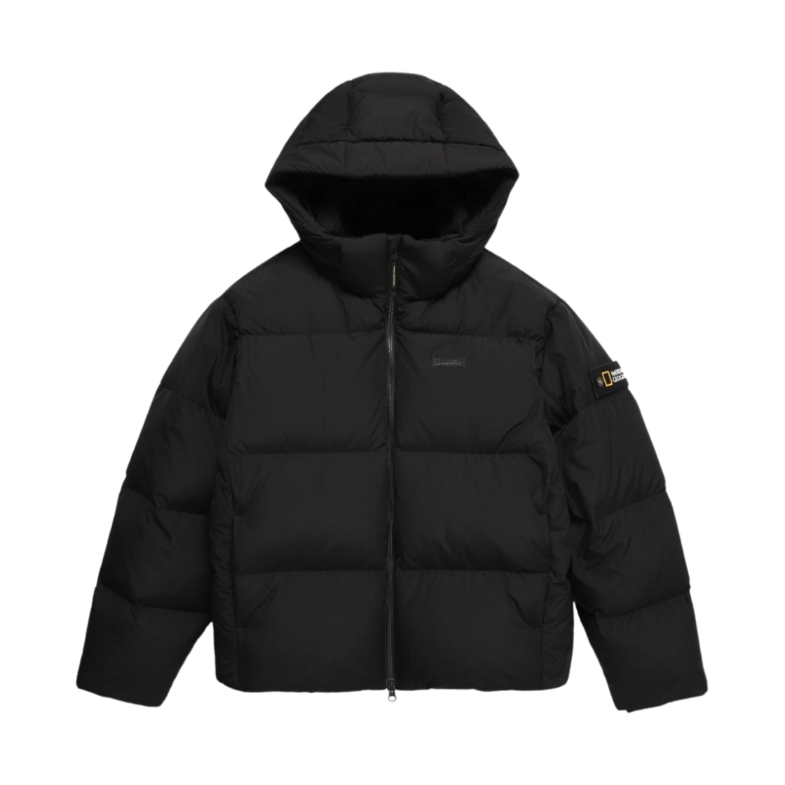N244UDW851 National Geographic Cayman Short Length Goose Hood Down Jumper Carbon Black