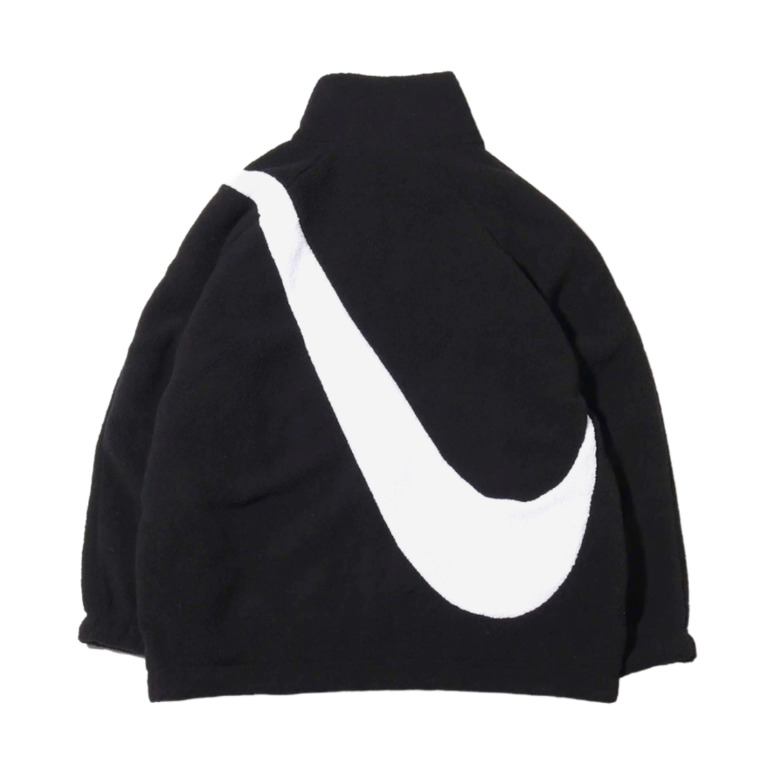 (W) 나이키 NSW 리버시블 쉐르파 스우시 자켓 블랙 화이트((W) Nike NSW Reversible Sherpa Swoosh Jacket Black White) - 2