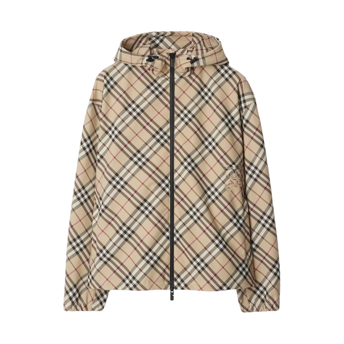 8101493 Burberry Check Twill Jacket Alabaster