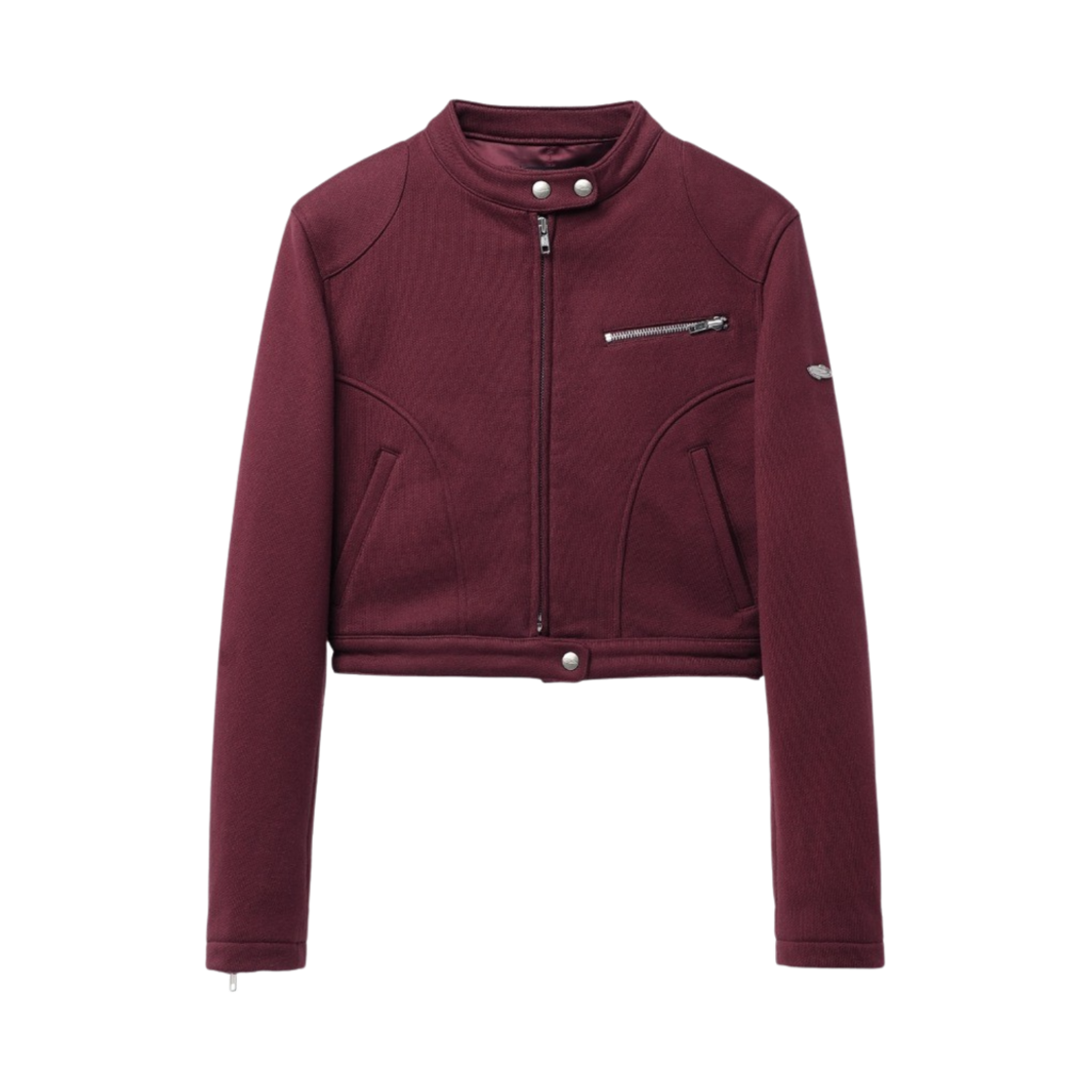 FWSWCJA112M Opening Project W Biker Jersey Jacket Burgundy