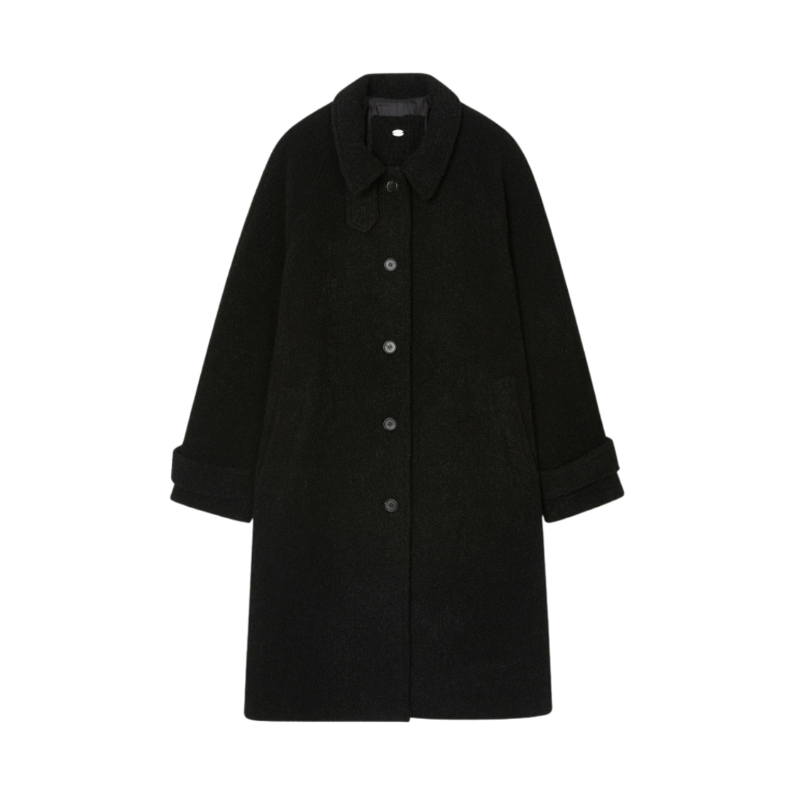 - (W) The Reum Harper Alpaca Wool Boucle Coat Black