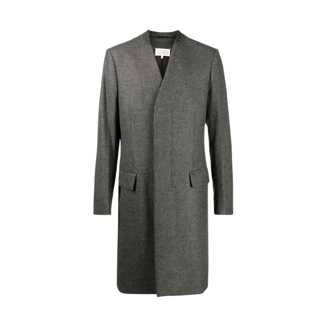 메종 마르지엘라 카라리스 하운드투스 코트 그레이 블랙(Maison Margiela Collarless Houndstooth Coat Grey Black) - 1