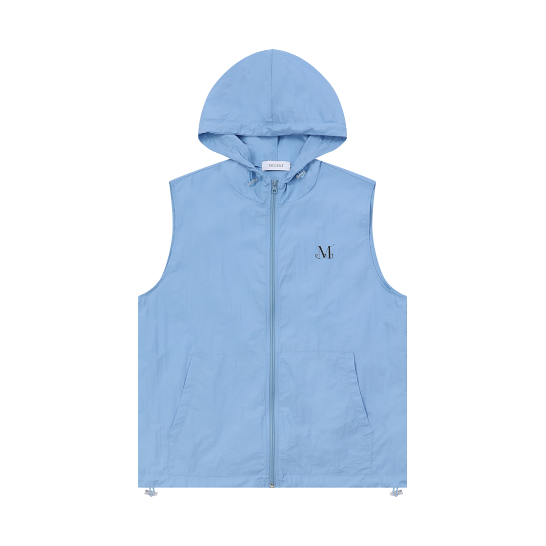 P00000LV_01 MUCENT Thin Nylon Hood Vest Blue