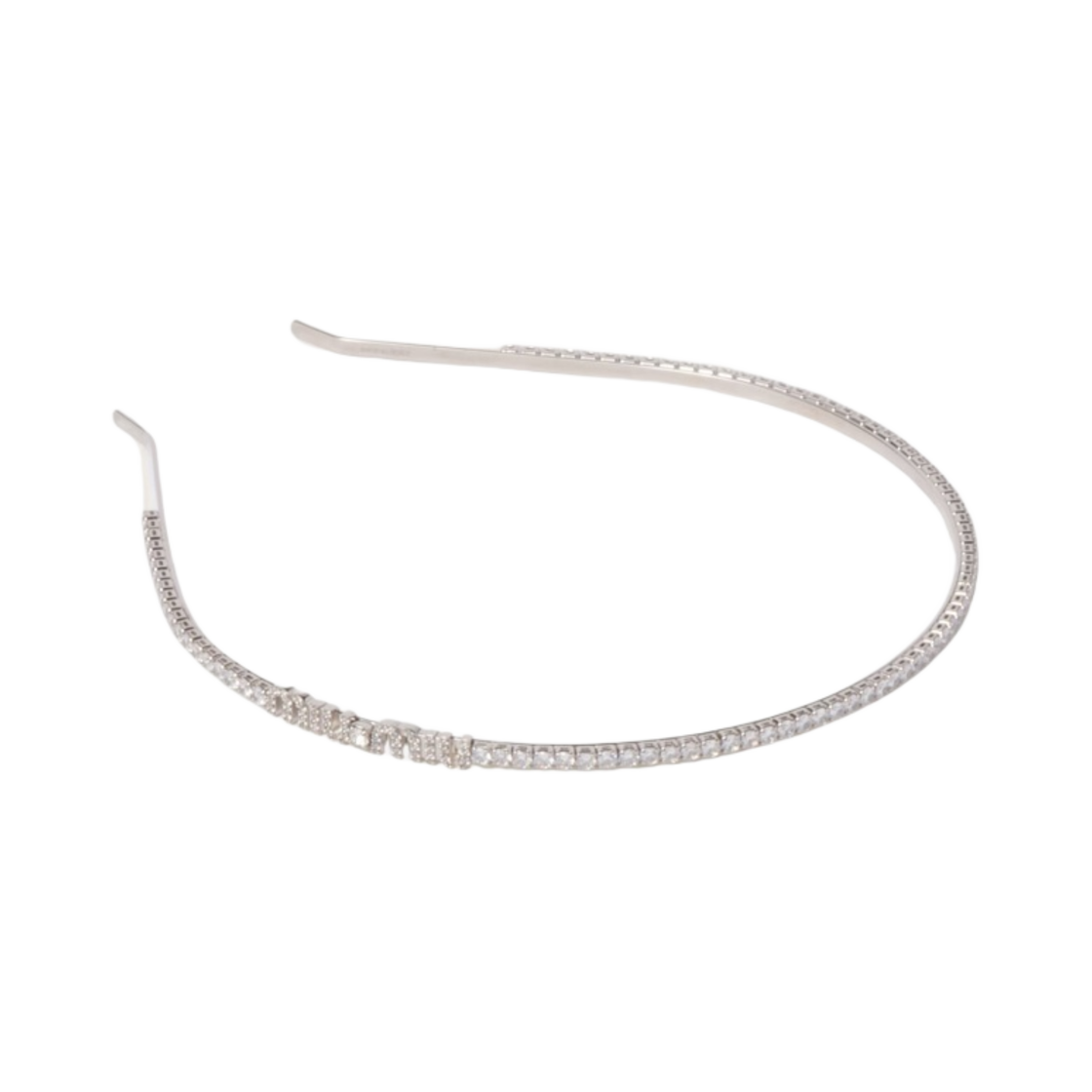 (W) 미우 미우 크리스탈 메탈 헤드밴드 스틸((W) Miu Miu Metal Headband with Crystals Steel) - 1