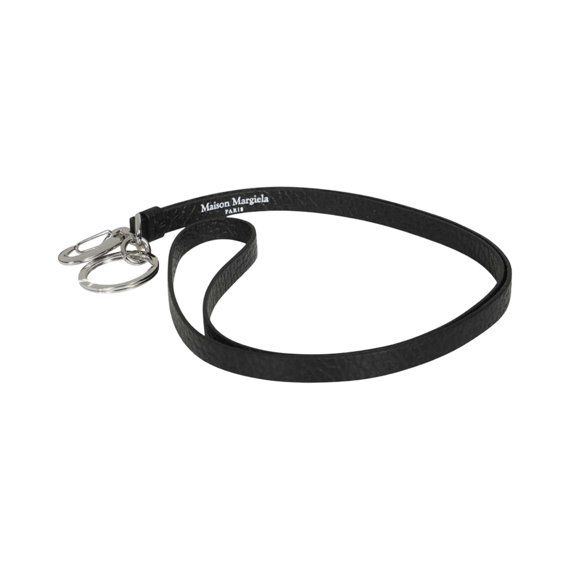 메종 마르지엘라 프린트 로고 넥 키링 블랙