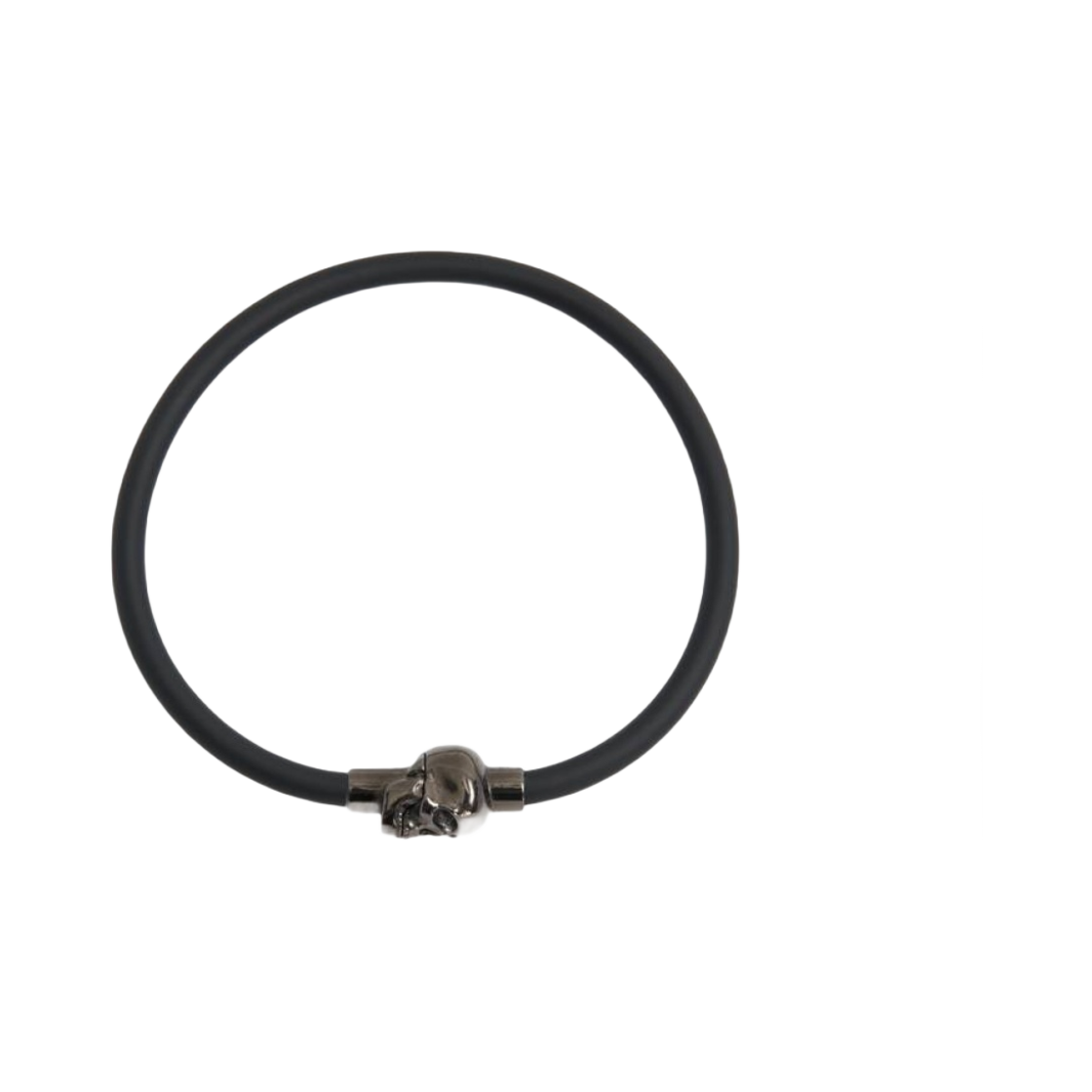 알렉산더 맥퀸 러버 코드 스컬 브레이슬릿 블랙(Alexander McQueen Rubber Cord Skull Bracelet Black)