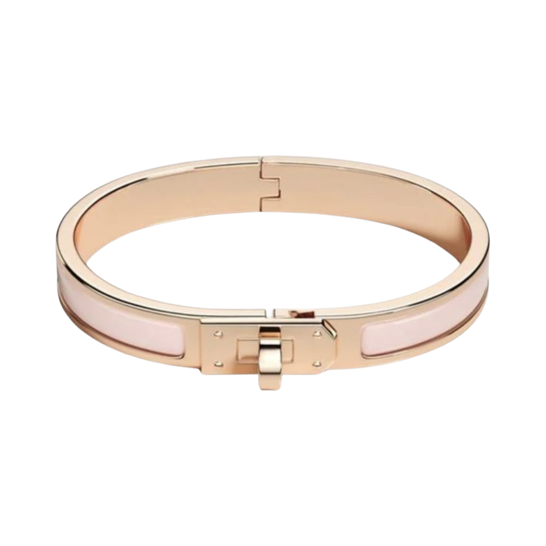 H200004FO1Z (W) Hermes Mini Clic Kelly Bracelet Rose Gold & Rose Candeur