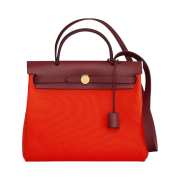 Hermes Herbag Zip 31 Bag Retourne & Gold Orange Mecano Rouge H