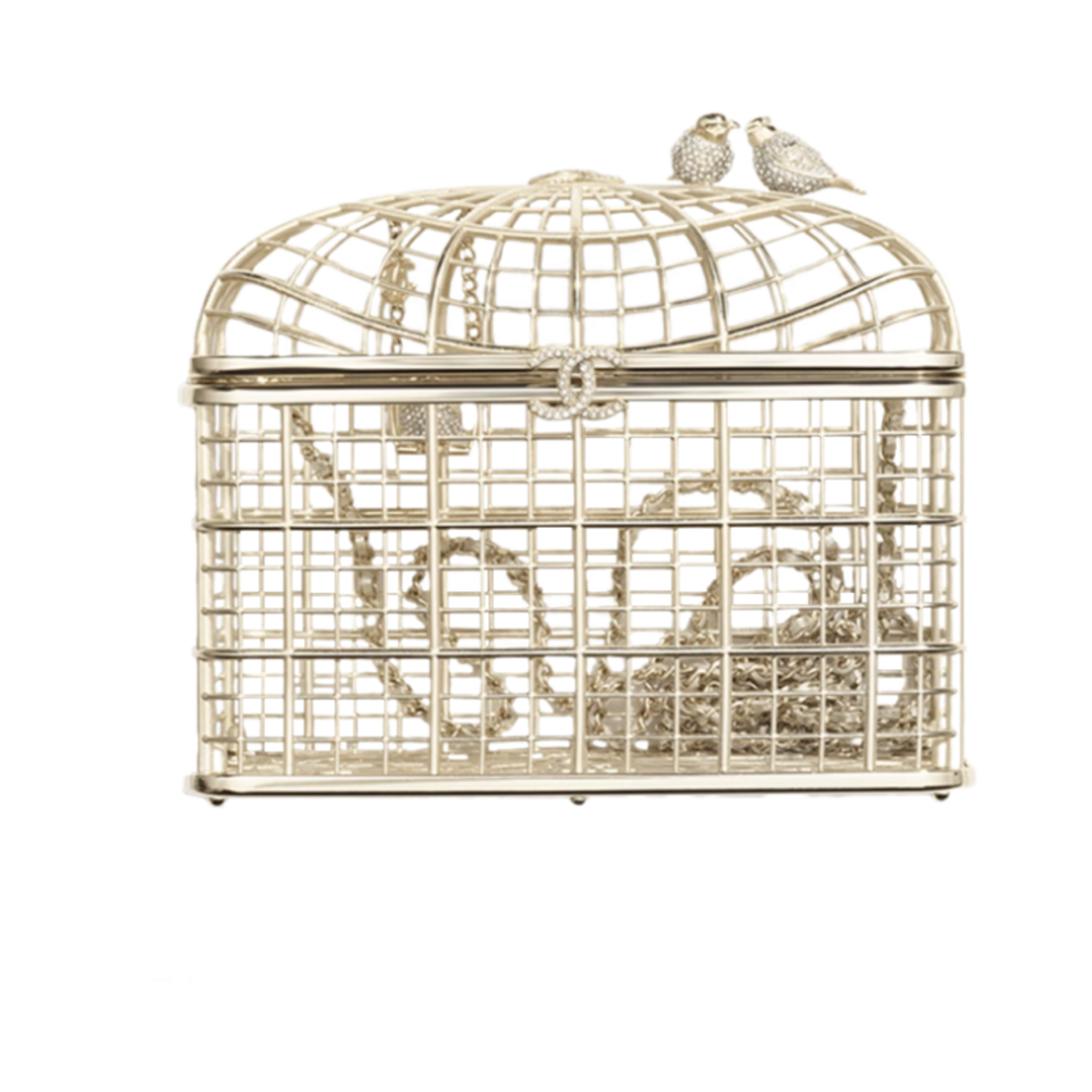 샤넬 버드케이지 미노디에르 & 골드 메탈 스트라스 골든 크리스탈(Chanel Birdcage Minaudiere & Gold Strass Golden Crystal) - 1