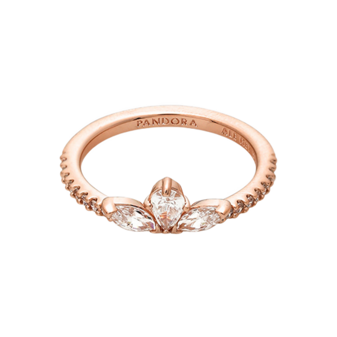 (W) 판도라 스파클링 허바리움 클러스터 링 로즈 골드 플래팅 클리어