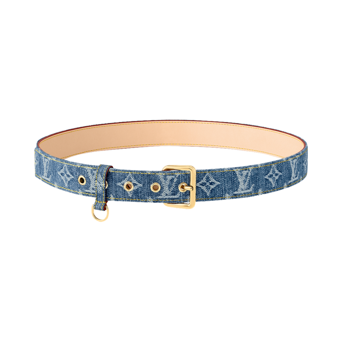 SALE]ヴィトン Vuitton ベルト D-リング 30MM Denim Bleu LV x