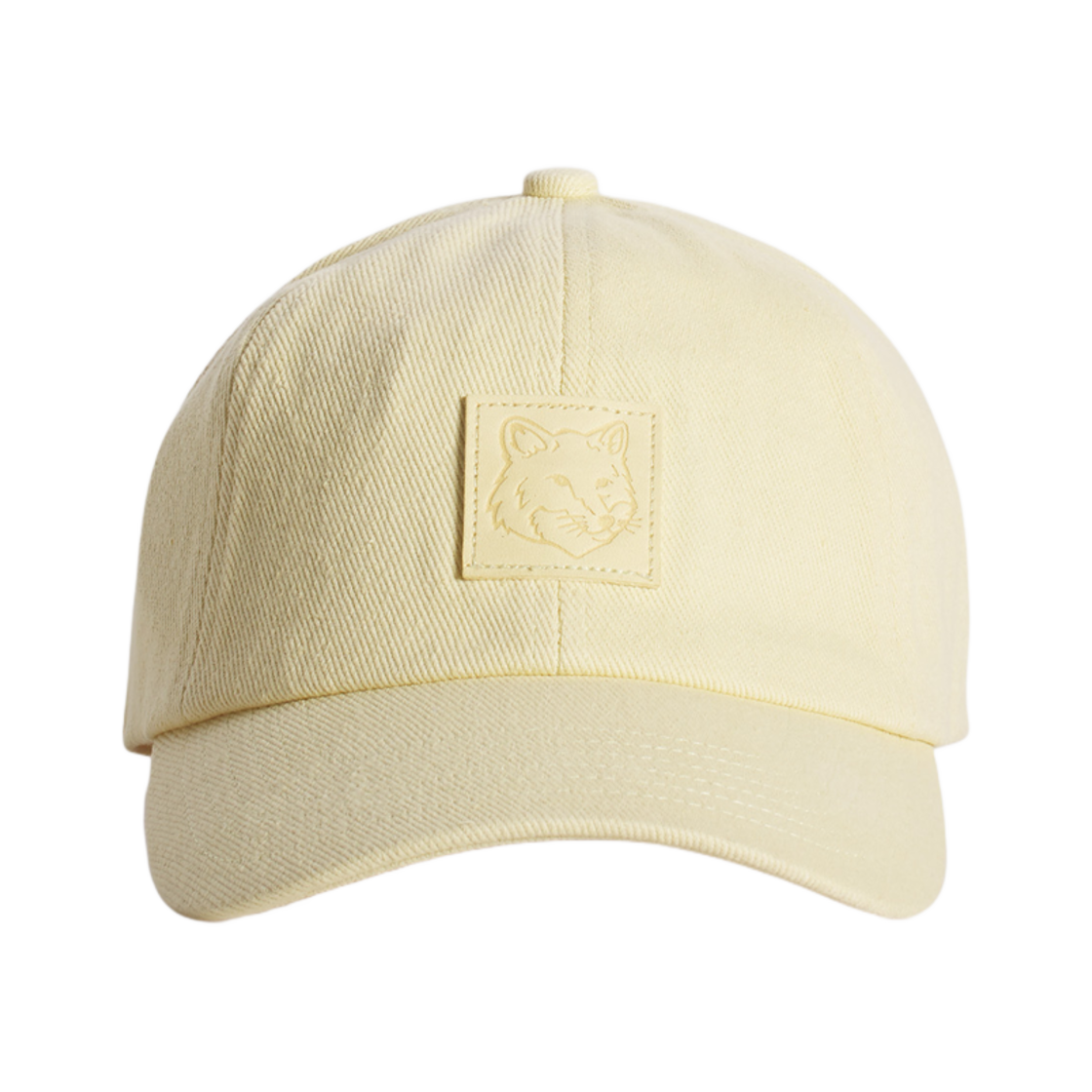 OM06104WW0096-0084 Maison Kitsune Bold Fox Head Leather Patch 6P Cap Sun Kiss