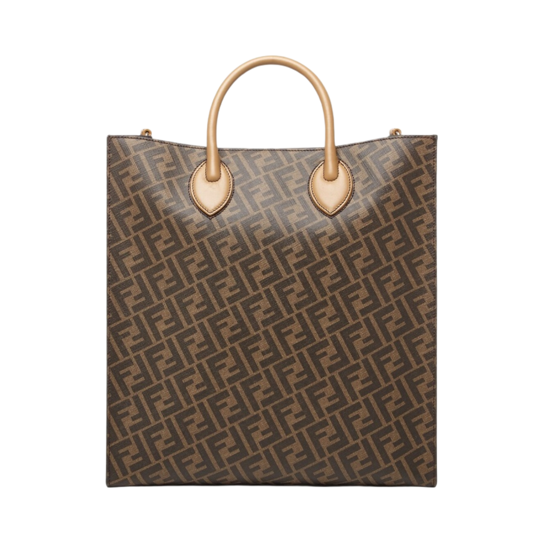 펜디 FF 다이애그널 버티컬 토트 레더 백 브라운(Fendi FF Diagonal Vertical Tote Leather Bag Brown) - 3