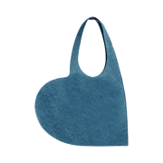 Coperni Denim Mini Heart Tote Bag Washed Blue