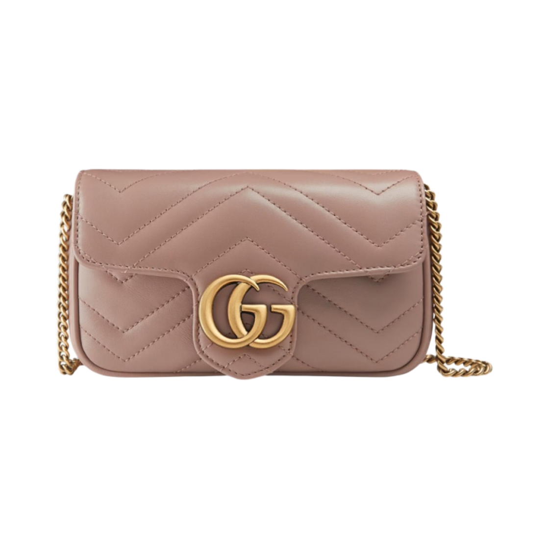구찌 GG 마몽 마틀라세 슈퍼 미니백 더스티 핑크(Gucci GG Marmont Matelasse Super Mini Bag Dusty Pink)