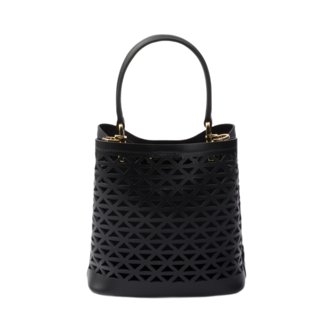 프라다 컷아웃 모티프 파니에 레더 미니백 블랙(Prada Panier Leather Mini Bag with Cut Out Motif Black) - 3