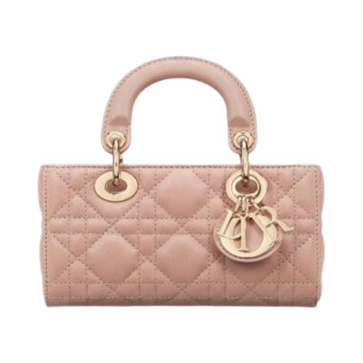 Dior Lady Micro D-Joy Bag Cannage Lambskin Rose Des Vents