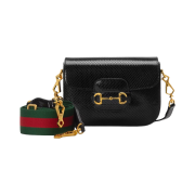 Gucci Horsebit 1955 Python Mini Bag Black
