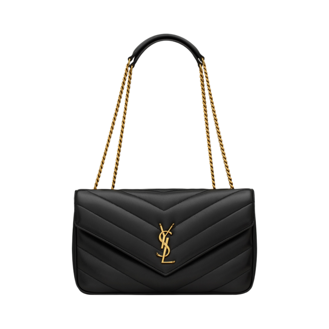 801439-AAEAX-1000 Saint Laurent Loulou Medium in Matelasse Lambskin Noir