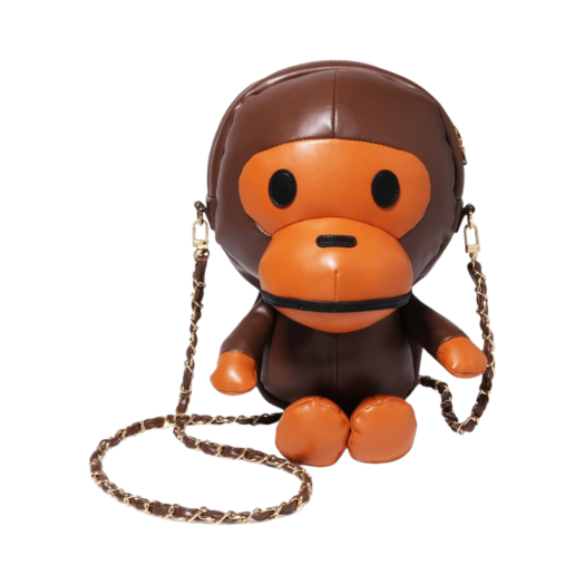 - BAPE Baby Milo Plush Doll Chain Shoulder Bag Brown