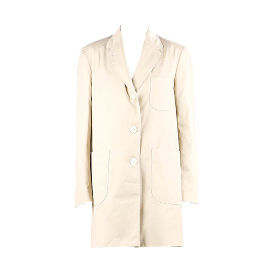 FOC851H-04502-250 (W) Thom Browne Typewriter Sack Patch Pocket Coat Khaki