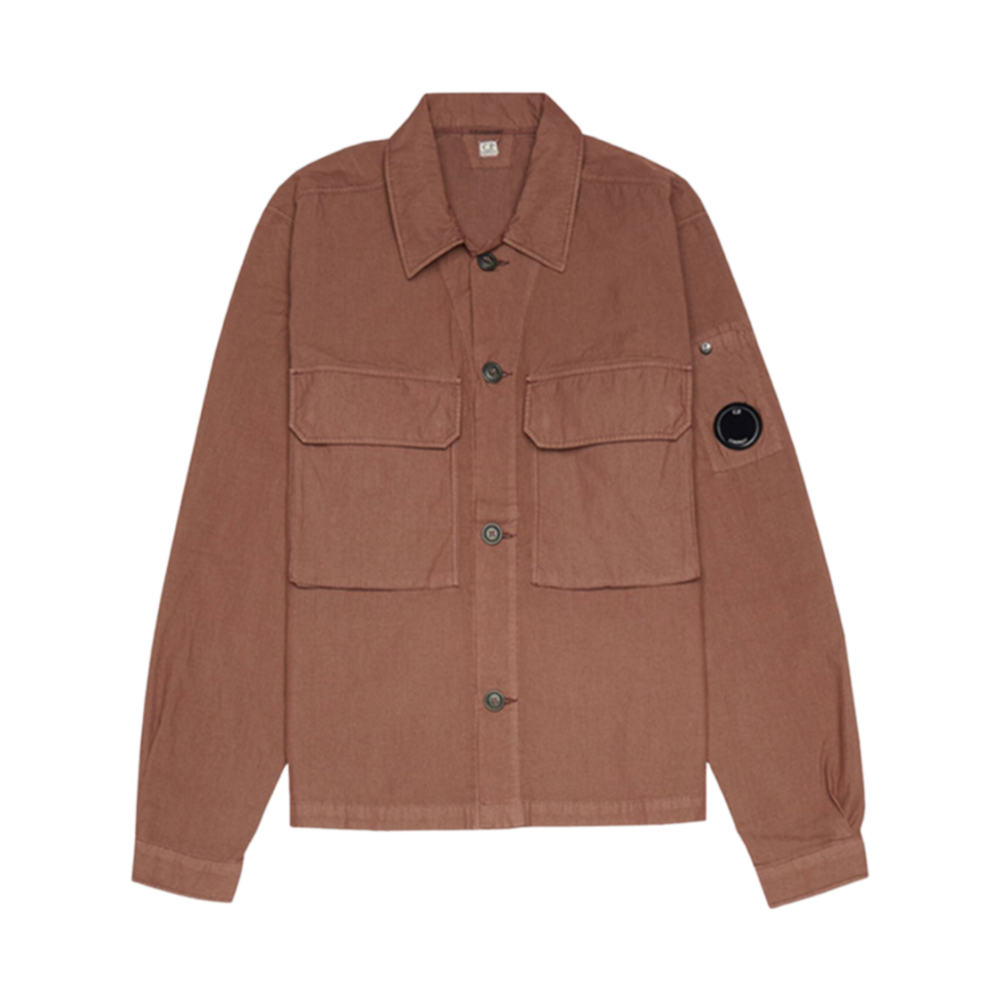 CP 컴퍼니 렌즈 와펜 유틸리티 가먼트 셔츠 브라운 핑크 - 22SS(C.P. Company Lens Wappen Utility Garment Shirt Brown Pink - 22SS)