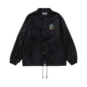 BAPE Lux Sport Pattern Jacquard Detachable Coach Jacket Black