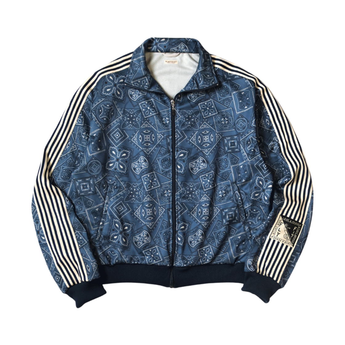 K2504LC150 Kapital Smooth Jersey Cookie Bandana Print Track Jacket Navy