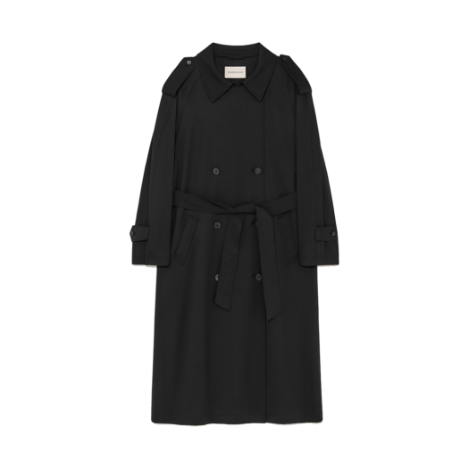 Agnes Gabardine Trench Coat Black Agnes Gabardine Trench Coat Black